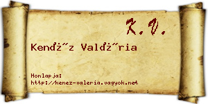 Kenéz Valéria névjegykártya