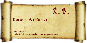 Kenéz Valéria névjegykártya